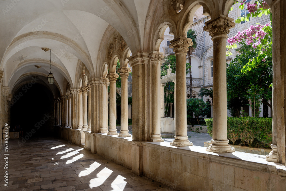 The Cloister of the Franciscan Monastery in Dubrovnik - Croatia