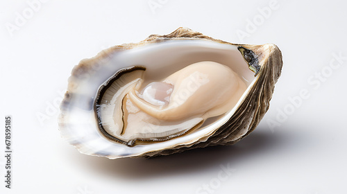 Shucked Oyster On White Background