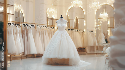 Beautiful elegant wedding dress photo
