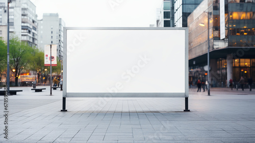 Blank white horizontal billboard
