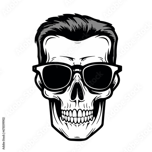skull, skeleton, death, head, halloween, vector, bone, dead, illustration, symbol, anatomy, tattoo, horror, scary, evil, human, teeth, face, danger, black, spooky, bones, design, pirate, icon © Feroza Bakht 