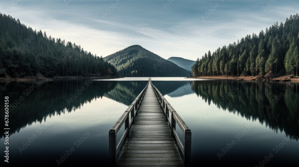 Scenic Applegate Lake in Southern Oregon with Boats and Mountains in View - obrazy, fototapety, plakaty 