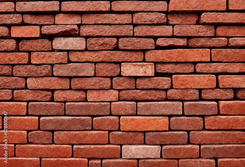 stone wall made of red brick  generative ai