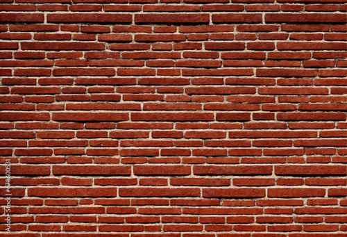 stone wall made of red brick, generative ai