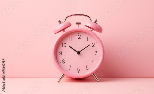 Serenity in Pink: Minimalist Elegance with a Striking Monochromatic Alarm Clock Design