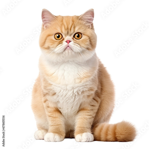 Exotic Shorthair Cat Portrait, Isolated