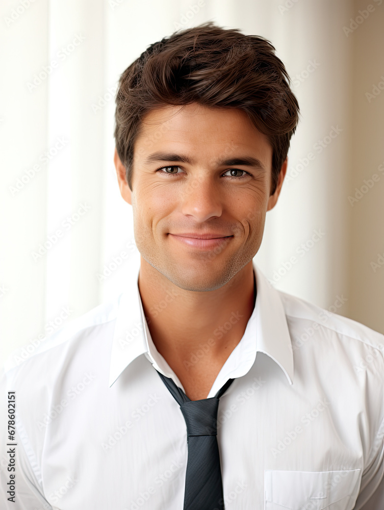 Portrait of a handsome smiling Caucasian man with a unique haircut and casual clothes Portrait of a handsome smiling Caucasian man with a unique haircut and casual clothes