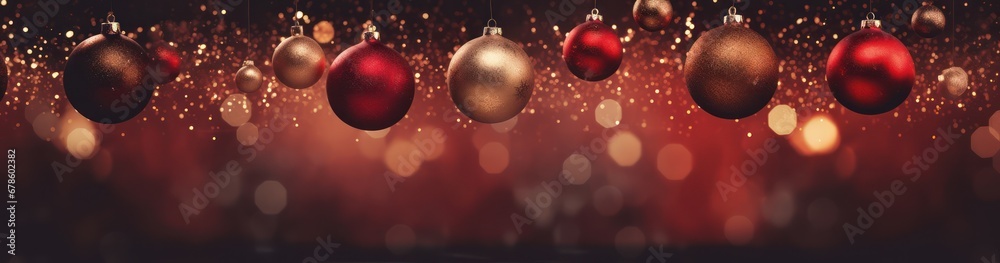 Christmas Ornament red and gold balls for decoration in new year Festival party, Marry Christmas light Background Christmas Ornament red and gold balls for decoration in new year Festival party, Marry Christmas light Background