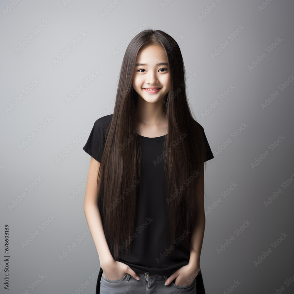 Fototapeta premium 10代の微笑む美しい女性