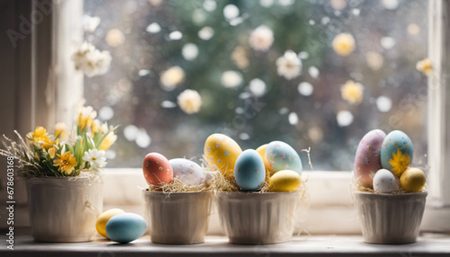 easter still life with eggs