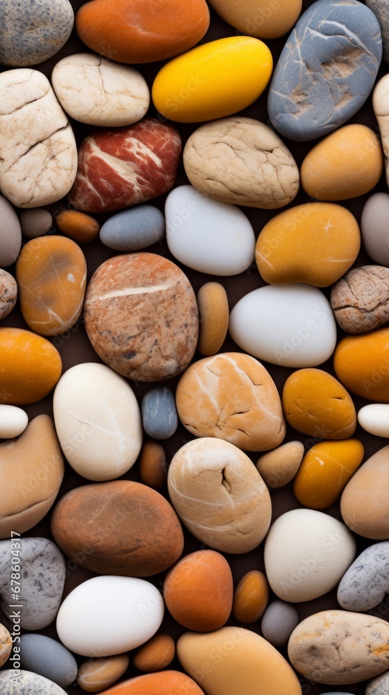 Seamless Pattern of Brown Pebbles, Pebble Stones Seamless Pattern of Brown Pebbles, Pebble Stones