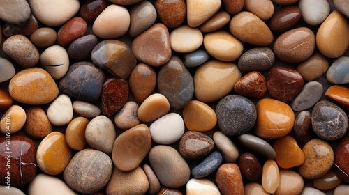 Seamless Pattern of Brown Pebbles, Pebble Stones