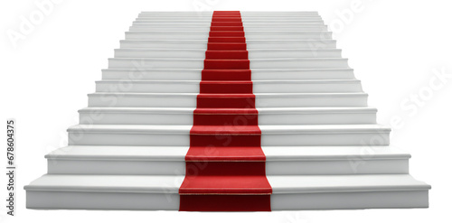 Stairs with carpet isolated in transparent background PNG