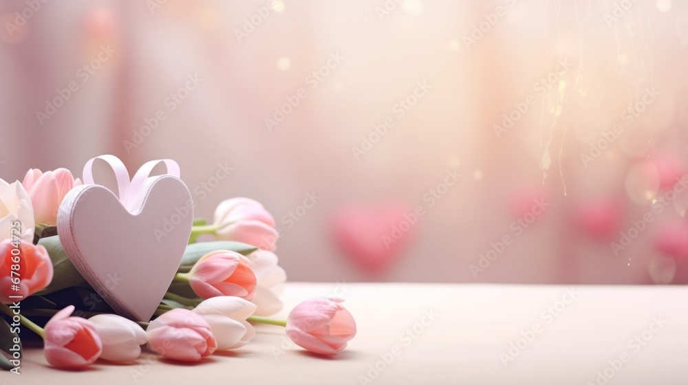 Valentine's Day heart-shaped greeting card copy space background Valentine's Day heart-shaped greeting card copy space background