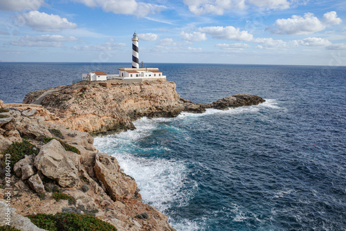 Mallorca, Spain - Oct 22, 2023: Far de Cala Figuera Lighthouse on the island of Mallorca photo