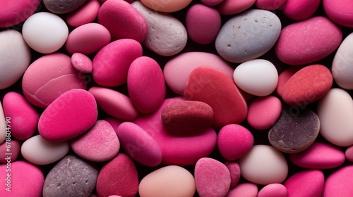 Seamless Pattern of Pink Pebbles, Pebble Stones © Daniel