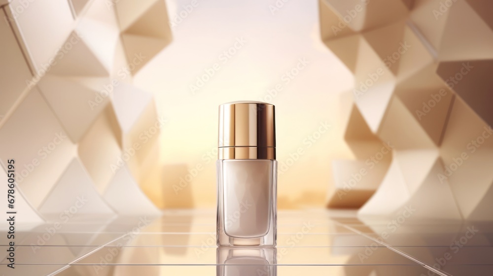 Fototapeta Luxury product cosmetic packaging with advertising background