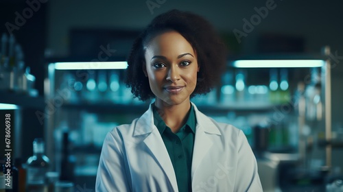 female doctor looking at laboratory