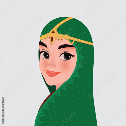 Canvastavla Arabic woman wearing a traditional Omani dress