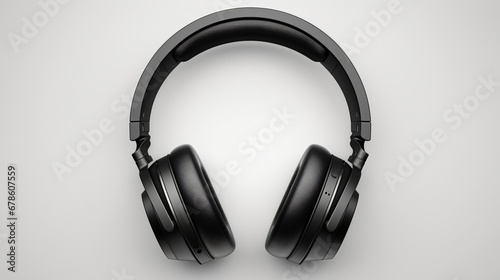 Sonic Harmony Black Headphones on white Background