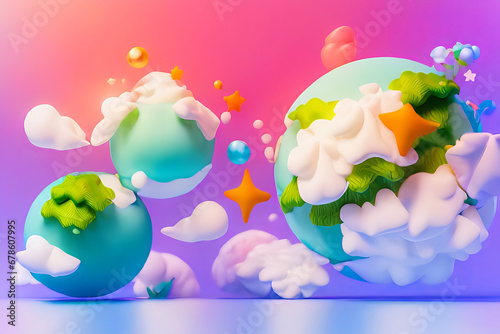 Abstract Background with large white fluted sphere render realistic effect polymode style