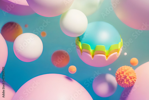 Abstract Background with large white fluted sphere render realistic effect polymode style