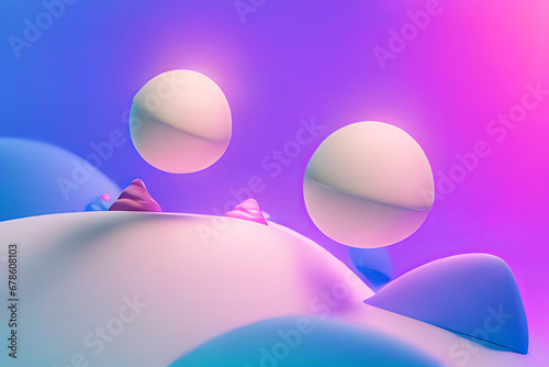Abstract Background with large white fluted sphere render realistic effect polymode style