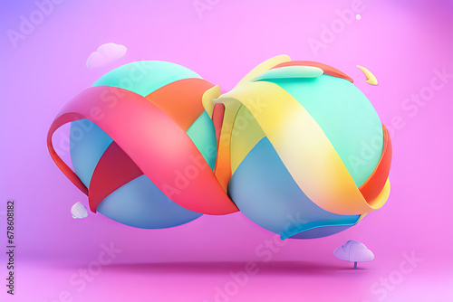 Abstract Background with large white fluted sphere render realistic effect polymode style