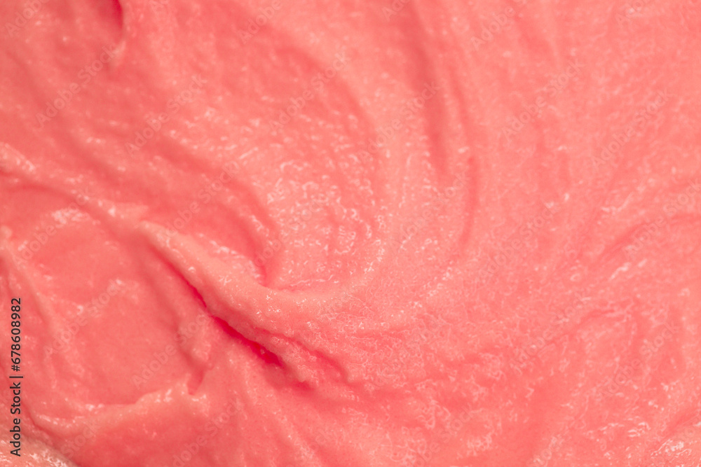 Berry yoghurt ice cream. Smoothies from fresh fruits and berries. Ice cream texture. Delicious sweet dessert close-up as a background.