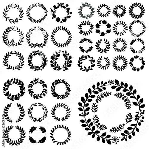 vector, ornament, pattern, design, snowflake, illustration, decoration, set, frame, flower, christmas, art, floral, element, vintage, snow, symbol, circle, silhouette, tattoo, shape, leaf, winter, bla