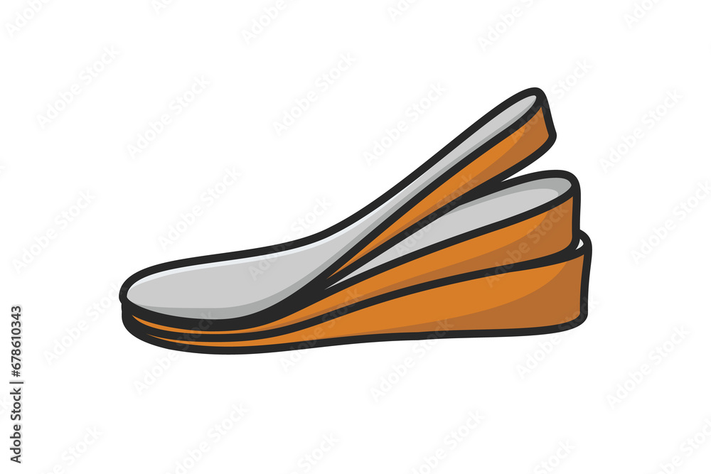 Comfortable Orthotics Shoe Insole Front View vector illustration. Fashion object icon concept. Insoles for a comfortable and healthy walk vector design. Comfortable Orthotics Shoe Insole Front View vector illustration. Fashion object icon concept. Insoles for a comfortable and healthy walk vector design.