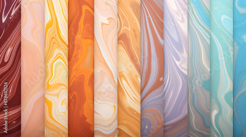 Paper marbling is a method of aqueous surface design, which can produce patterns similar to smooth marble or other kinds of stone. Natural luxury background. Generative Ai.