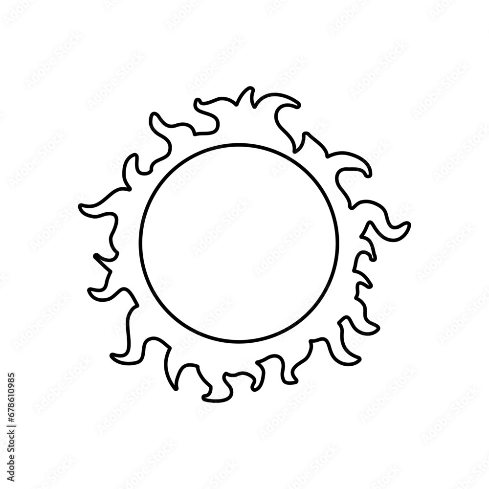 Sun icon vector. summer illustration sign. weather symbol or logo.