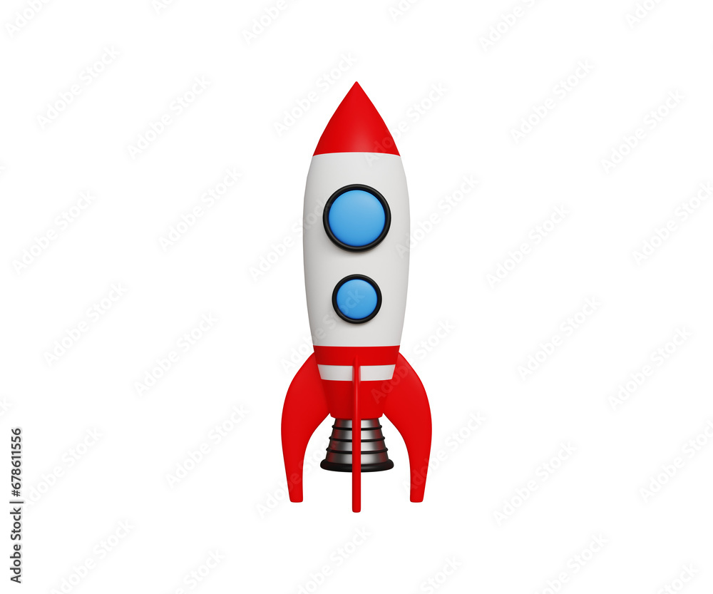 3D business start up concept. Entrepreneurship, future innovation, vision, fast growth and boost. 3D rocket icon. 3d illustration 3D business start up concept. Entrepreneurship, future innovation, vision, fast growth and boost. 3D rocket icon. 3d illustration
