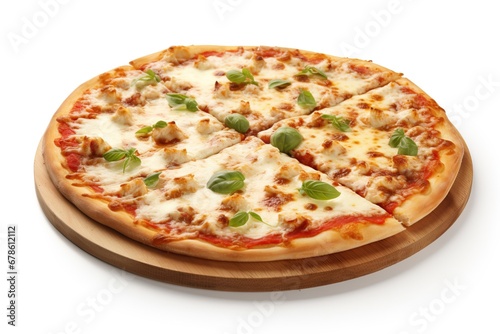 Pizza margarita on white background. Napoleon Italian Pizza