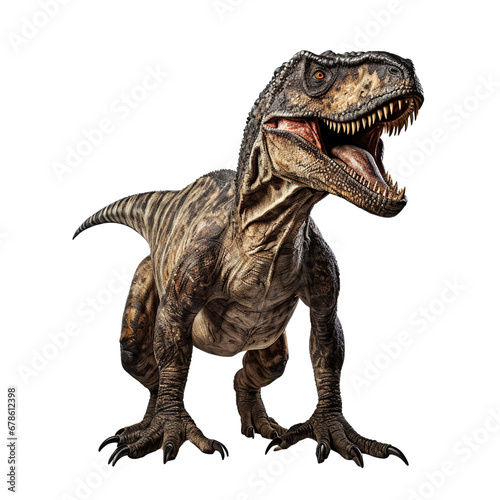 T rex dinosaur isolated on white background © Luckyphotos