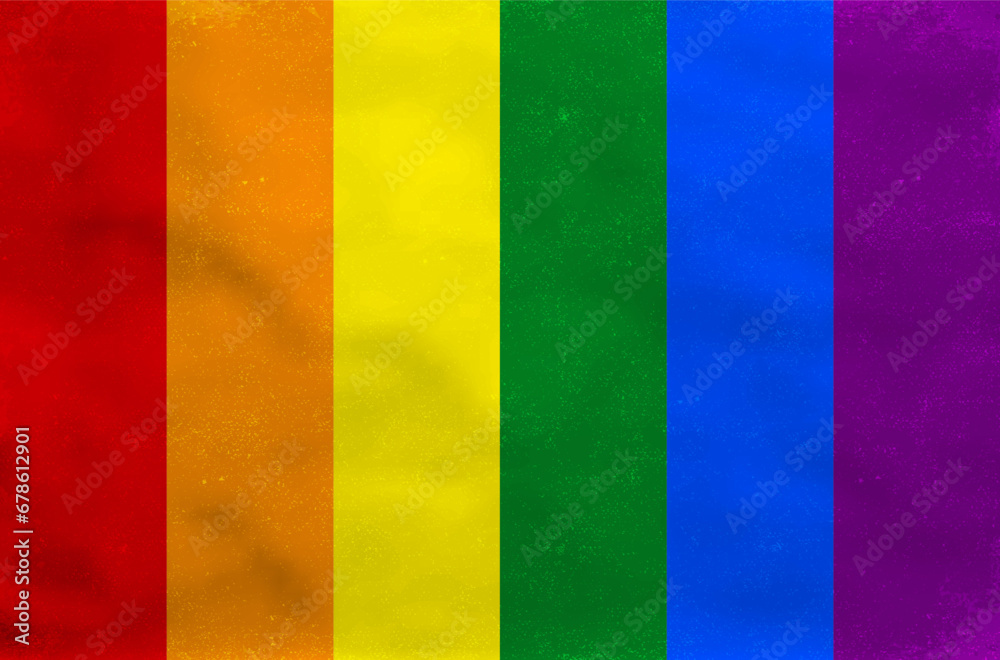 Fototapeta premium Striped background with LGBT community colors and grungy texture