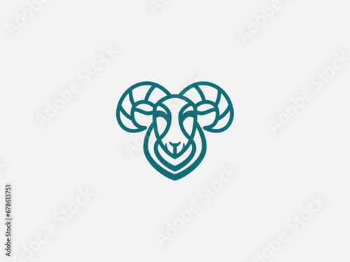 Creative abstract linear goat logo icon for your company