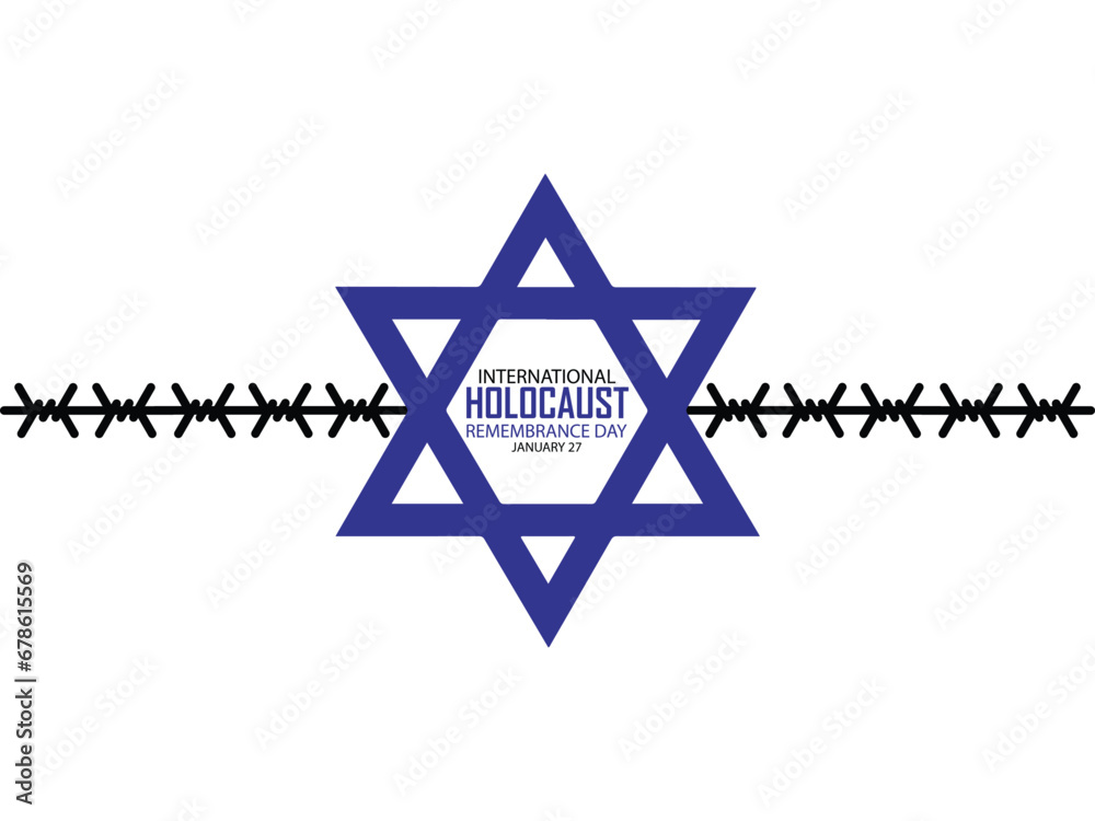 International Holocaust Remembrance Day vector. Star of David . January 27. Important day