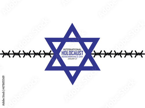 International Holocaust Remembrance Day vector. Star of David . January 27. Important day