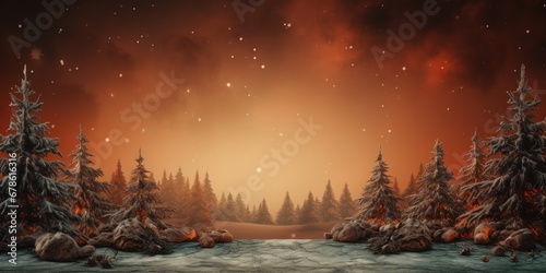 Winter forest background, AI generated