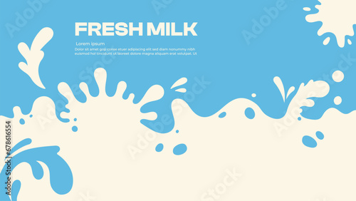 Milk splash background. Pouring liquid dairy products, smooth flow of sweet dairy milk shake. Vector smooth background with pouring milk