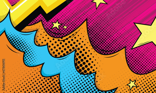 Vintage retro comics boom explosion crash bang cover book design with light and dots. cartoon background template.