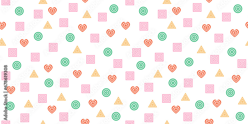 Modern abstract hypnotic seamless pattern. Psychedelic vibrant geometry. Squares, circles, triangles, hearts. Background, digital paper, wrapping paper, wallpaper. Modern abstract hypnotic seamless pattern. Psychedelic vibrant geometry. Squares, circles, triangles, hearts. Background, digital paper, wrapping paper, wallpaper.