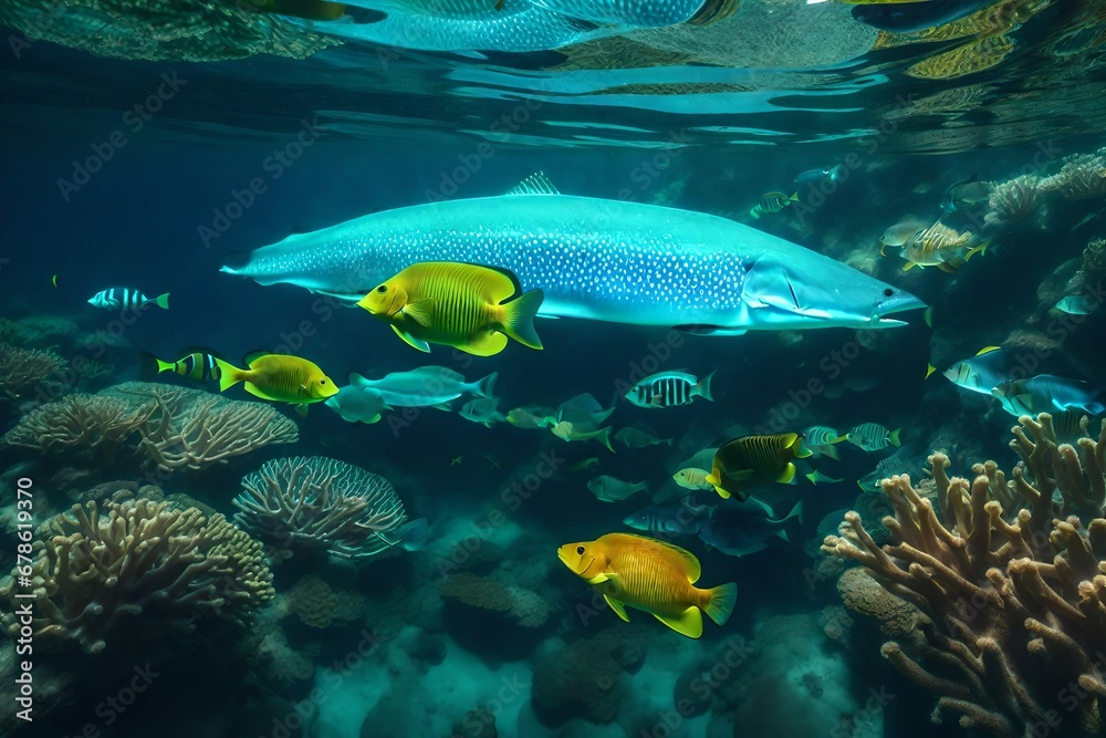 Fototapeta premium coral reef with fish