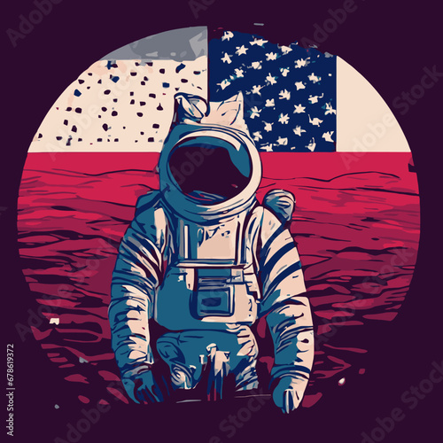 Aastronaut in a space suit  design tshirts vector illustration for use in design tshirts and print poster canvas