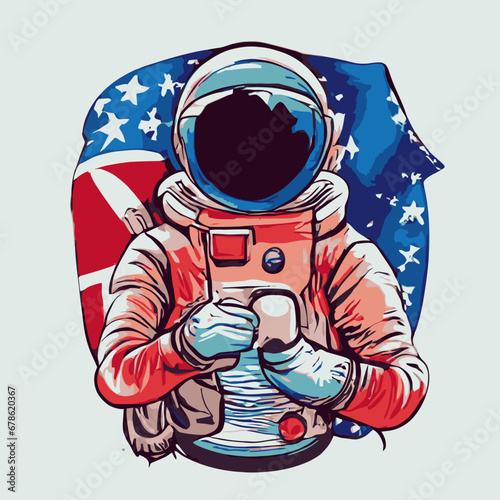 vector astronaut in a space suit design tshirts vector illustration for use in design tshirts and print poster canvas.eps