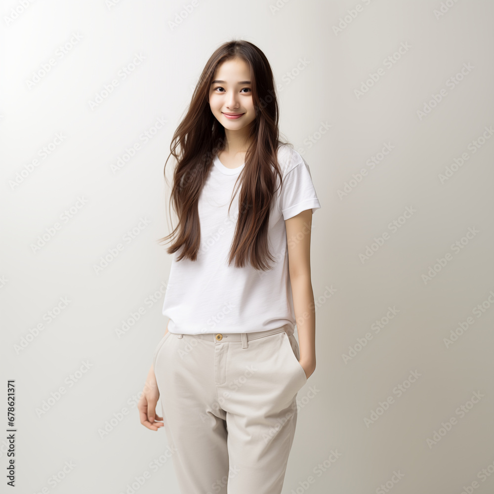 10代の微笑む美しい女性 10代の微笑む美しい女性