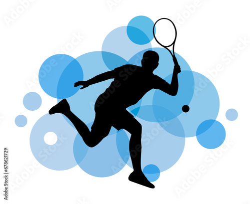 Tennis sport graphic for use as a template for flyer or for use in web design.