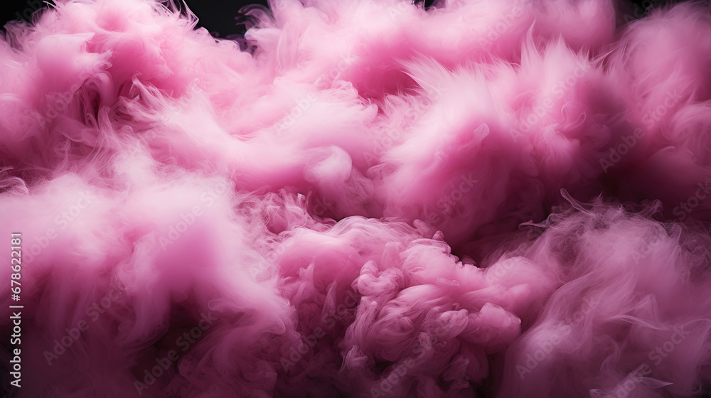 Fototapeta premium Black and pink cotton candy background. Candy floss texture. Generative AI